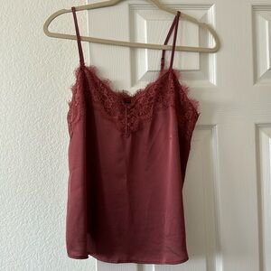 Abercrombie & Fitch Satin Lace Trim Rust Cami Size M